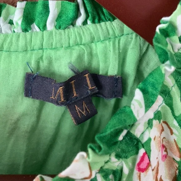 Floral Green Long Sleeve Dress - Picture 2 of 5